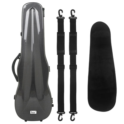 4/4 Violin Case High Quality Carbon Fiber Hard Shell Super-Light Triangular Box with Hygrometer Carrying Suitcase Violin Box